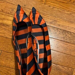 Zara Striped Orange and Black Flats
